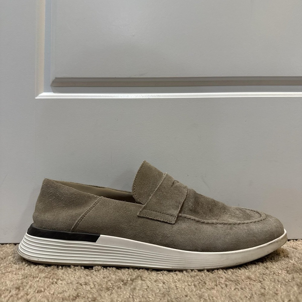 Wolf & Shepherd Shoes Mens Size 11.5 Gray Suede Slip On Loafers Casual Comfort